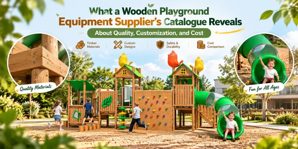 What a Wooden Playground Equipment Supplier’s Catalogue Reveals About Quality, Customization, and Cost